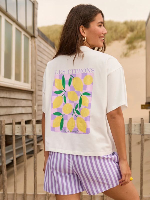 T-shirt Les Citrons - lilac/yellow