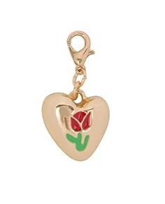 Charm / bedel - Hart met roos