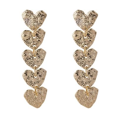 Oorbellen - Tess in gold hearts
