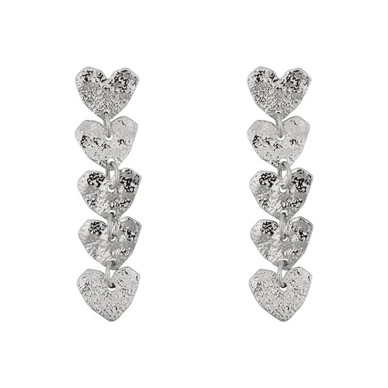 Oorbellen - Tess in Silver hearts