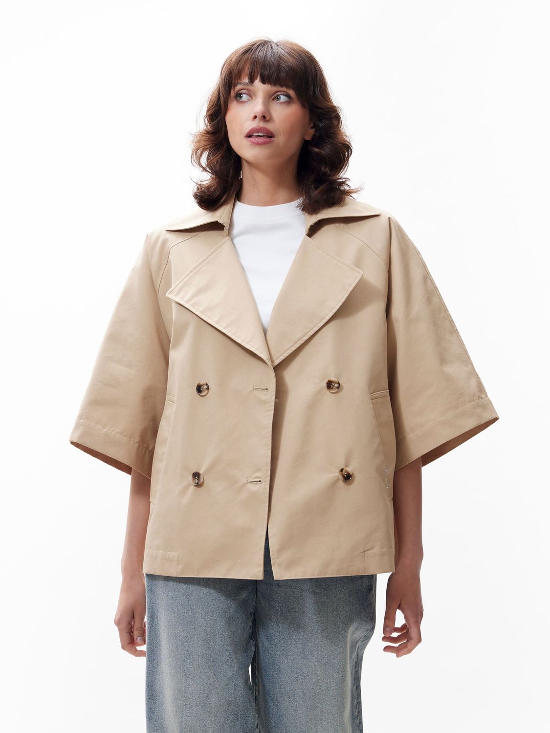 Trenchcoat kort - beige