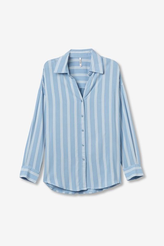 Blouse streep - blauw/wit