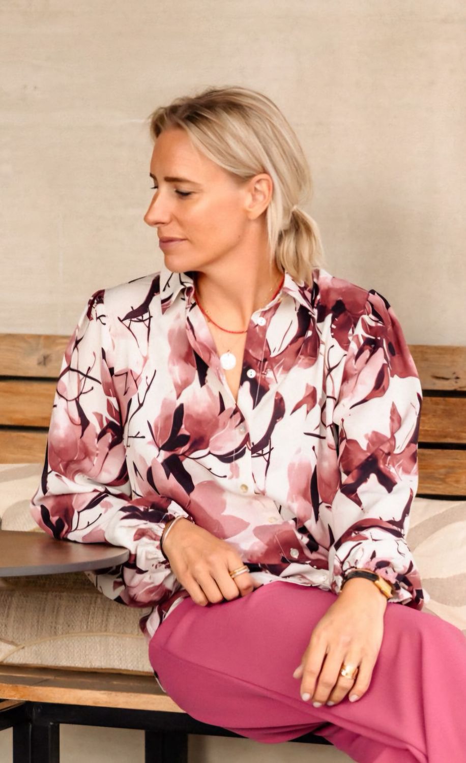 Blouse Ebbey - blush flower