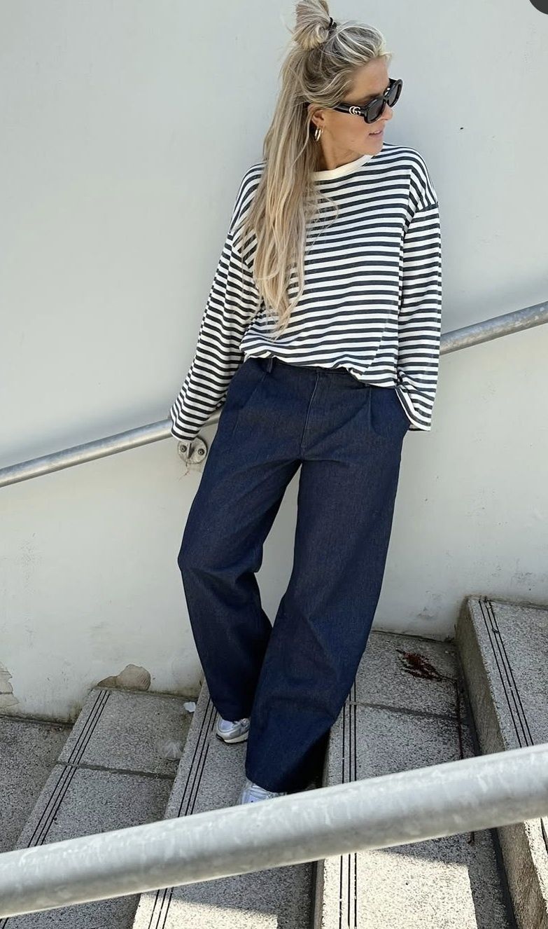 Longsleeve Anna streep blauw
