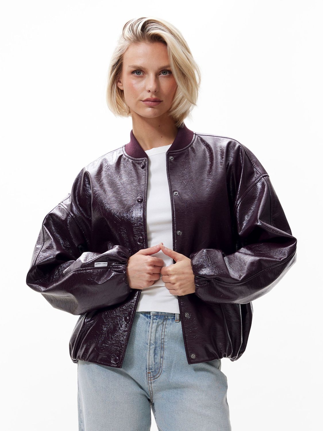 Tuck in varsity jacket - fudge / bordeaux
