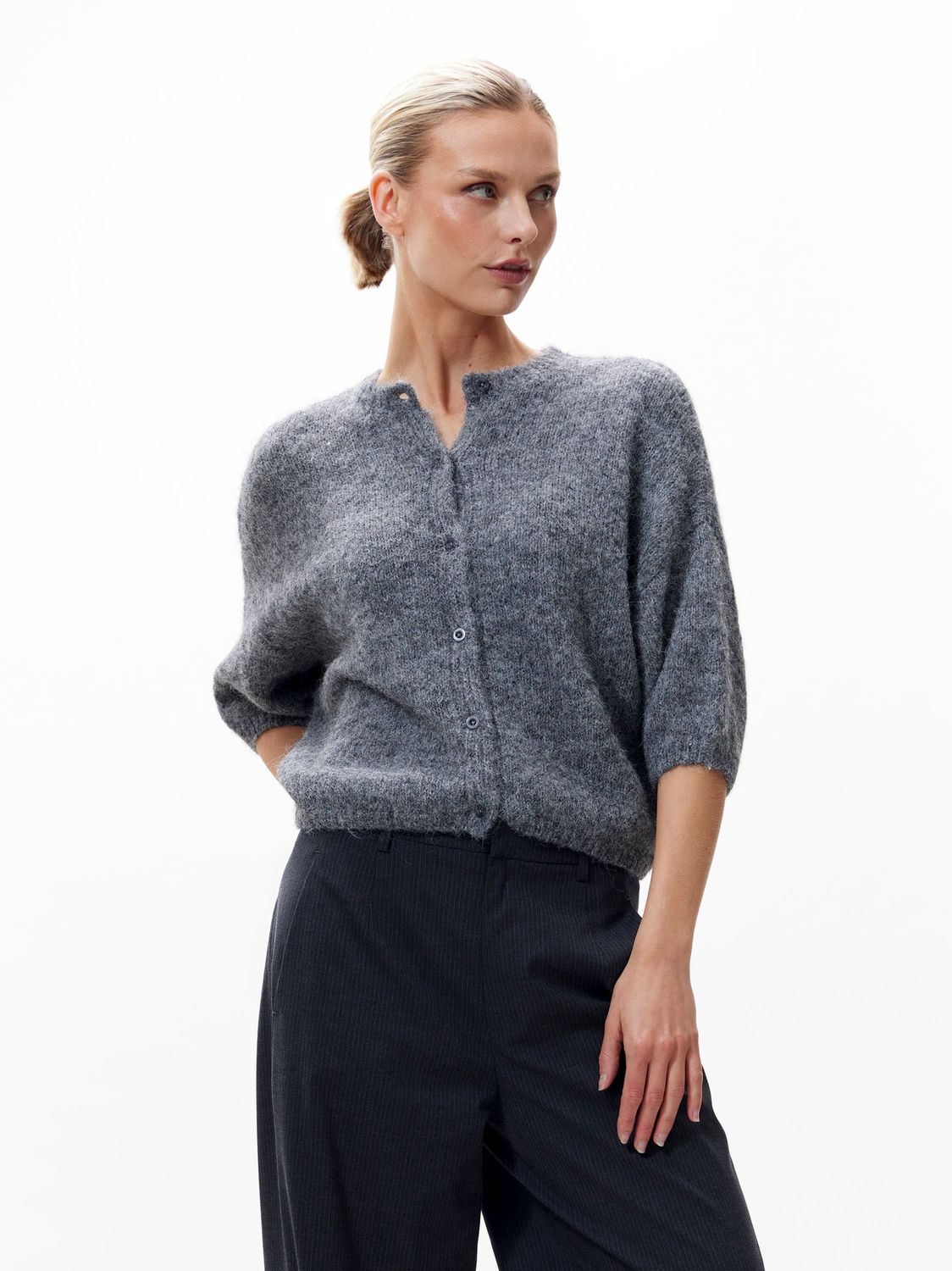Button up (vest) - grey melange
