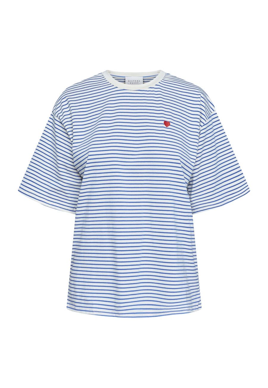 Shirt Vez - streep creme/blauw