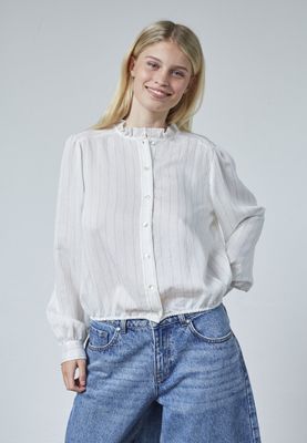 Blouse Egga ronde hals - wit/streep
