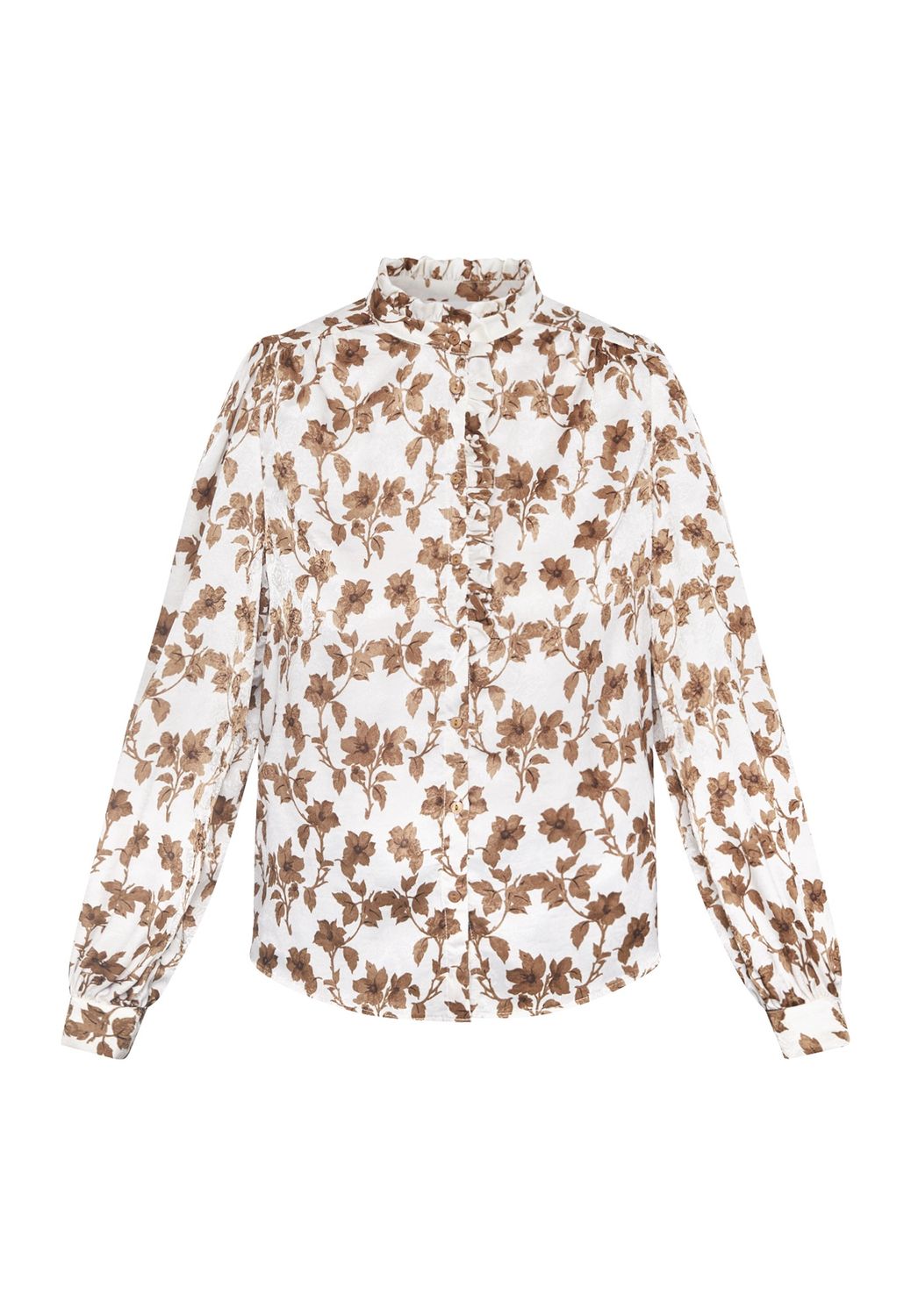 Blouse Virsa - cognac flower