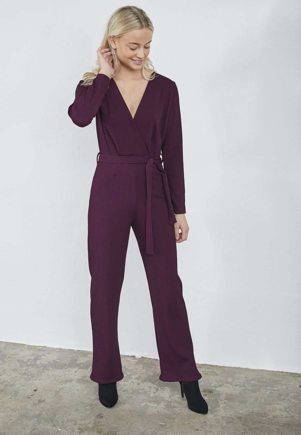 Jumpsuit Egina lange mouwen - bordeaux