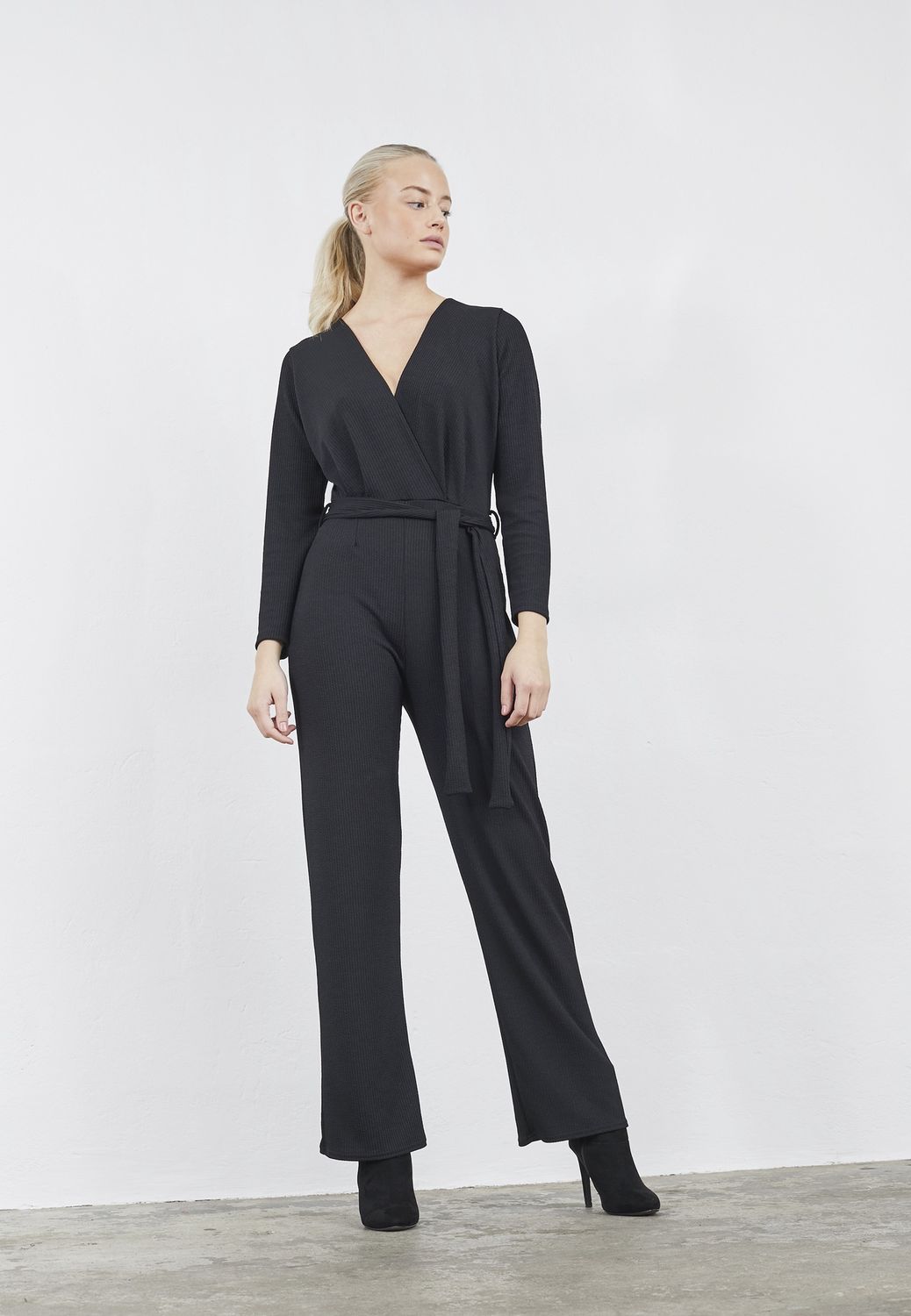 Jumpsuit Egina lange mouwen - zwart