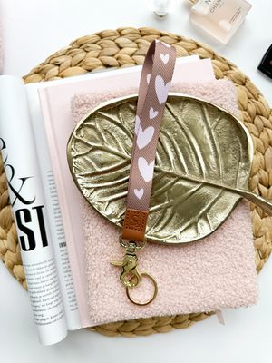 Keycord - bruin hartjes