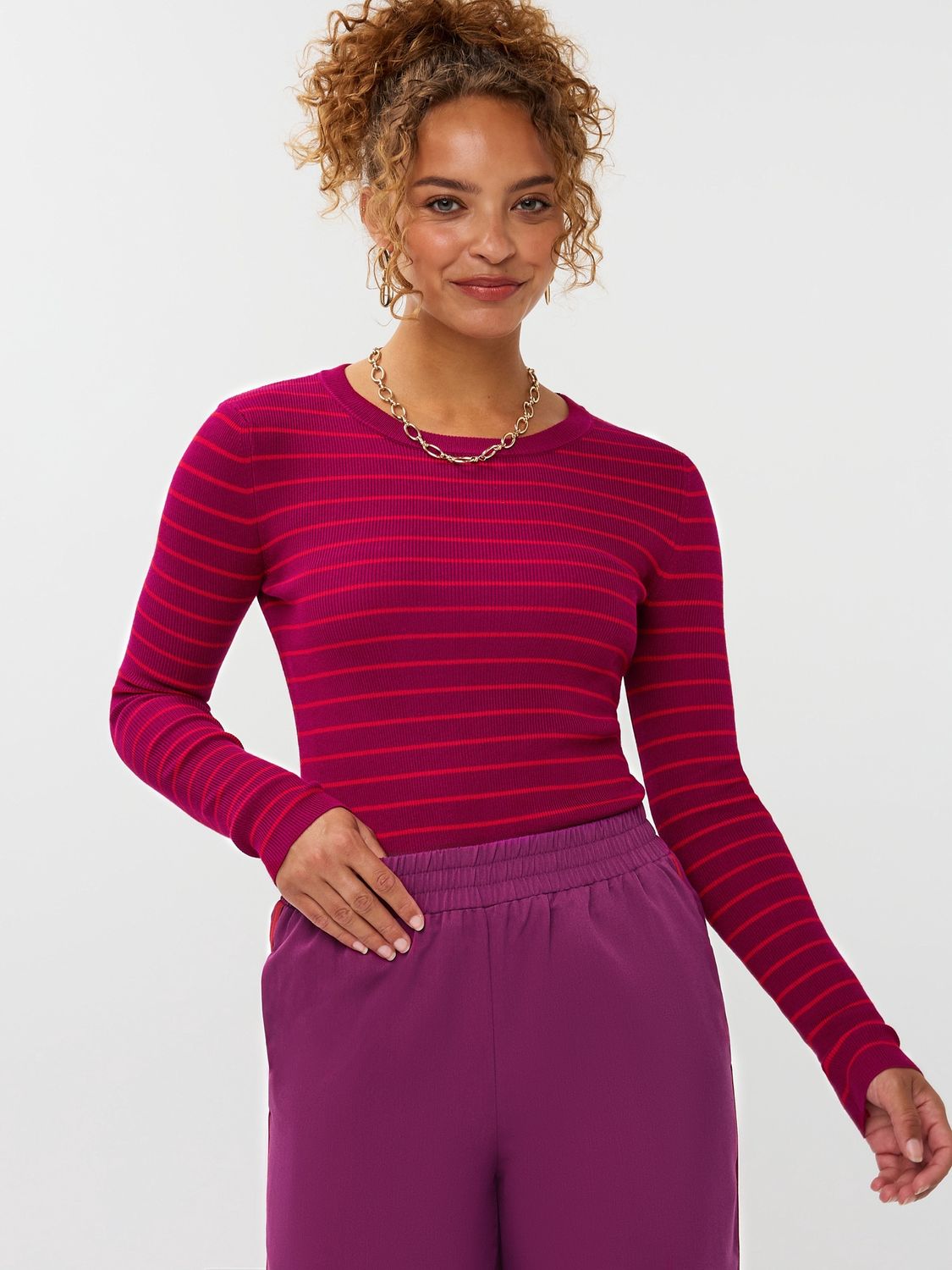 Knitted Top Devina - fuchsia purple/red