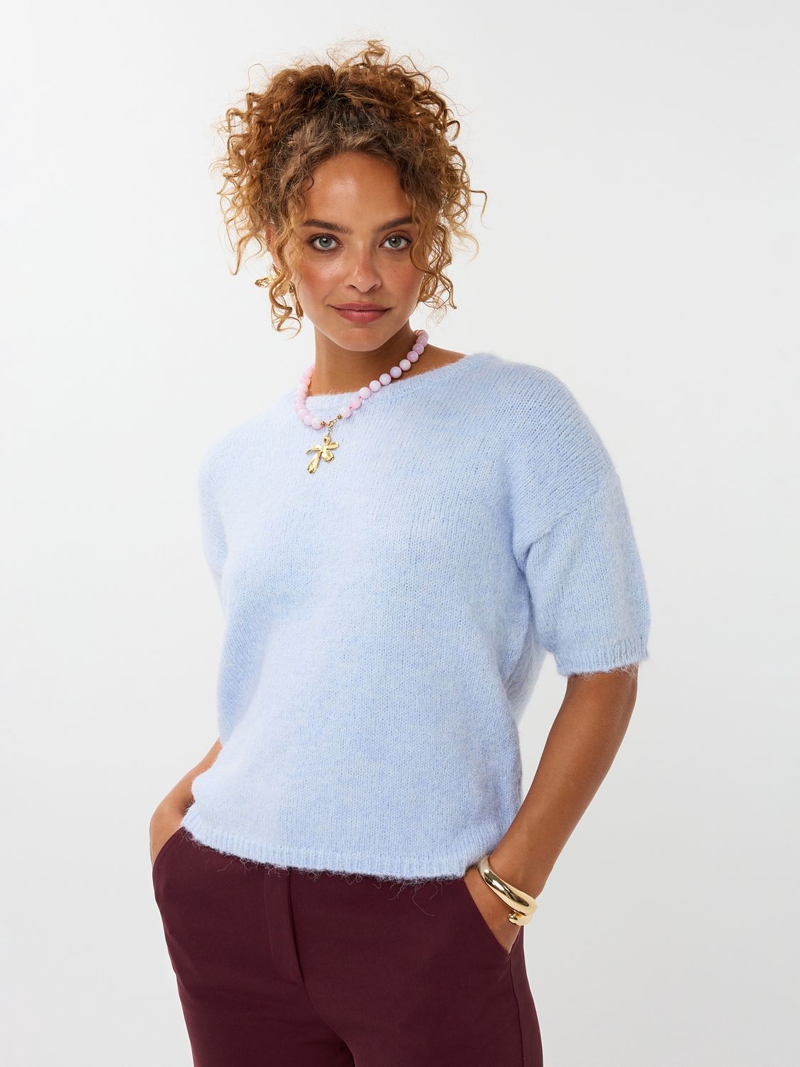 Knitted Sweater Eddie - light blue