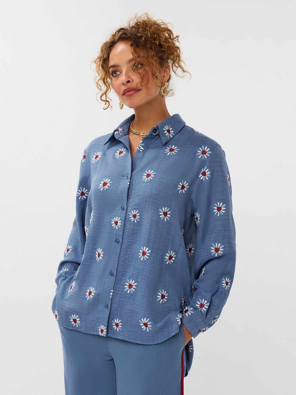 Blouse Gabia - denim blue