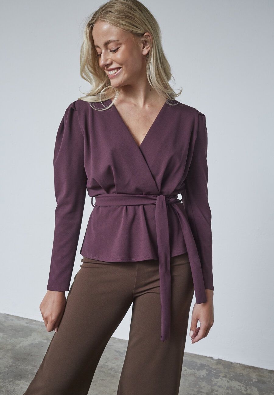 Top Nasa lange mouwen - deep bordeaux
