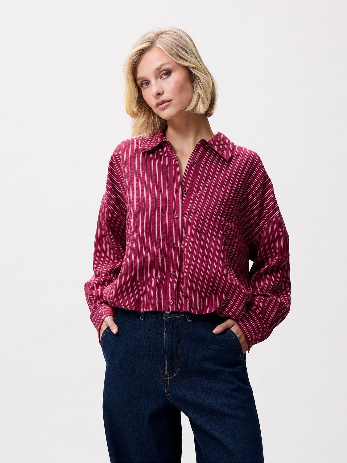 Tuck in blouse - berry