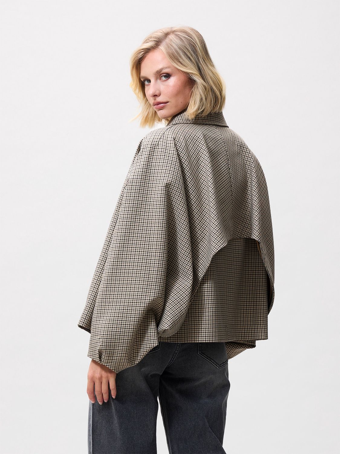 Trenchcoat kort - check brown