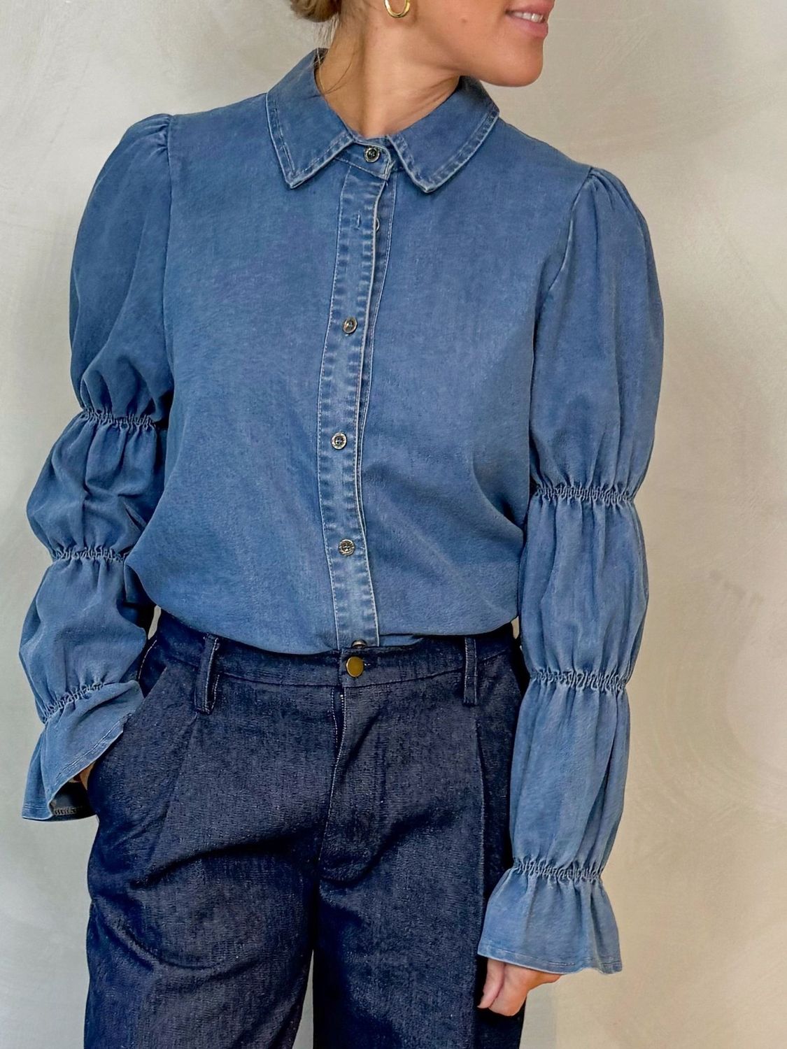 Denim blouse Ginny - medium blue