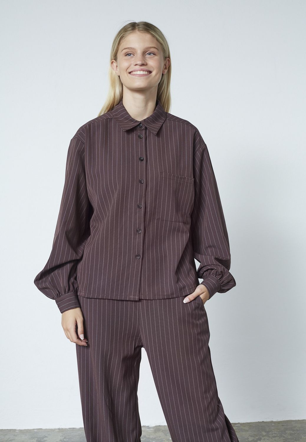Blouse Verina - brown/creme