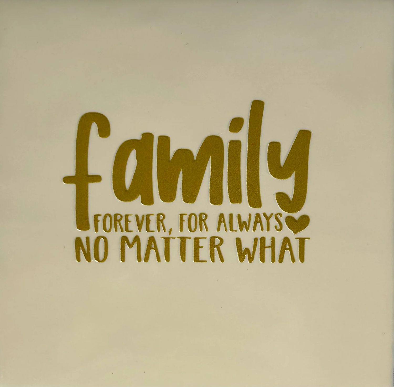 Tegel - &#39;Family forever&#39; (grof) creme/goud