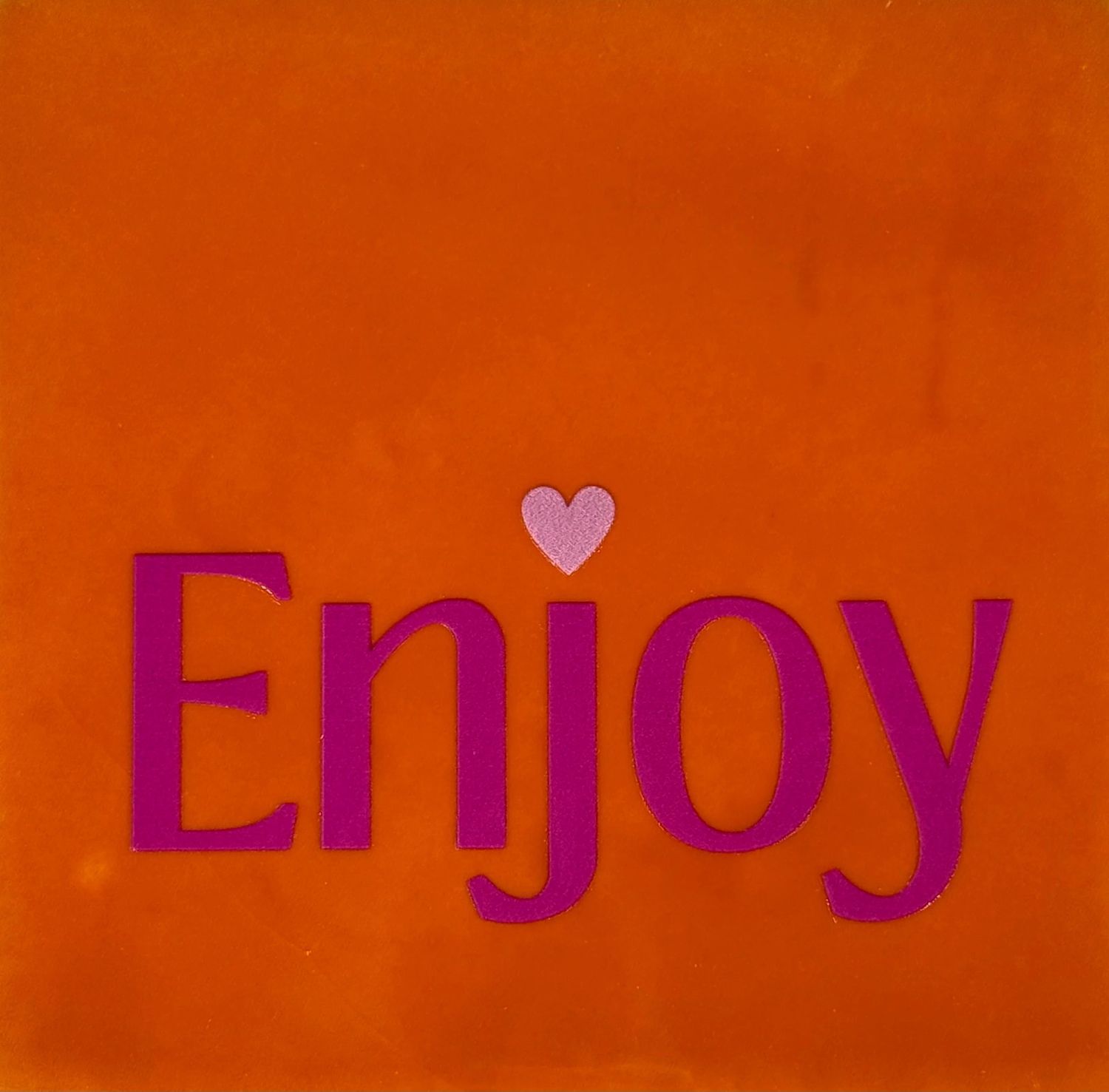 Tegel -  &#39;enjoy&#39; oranje/knalroze
