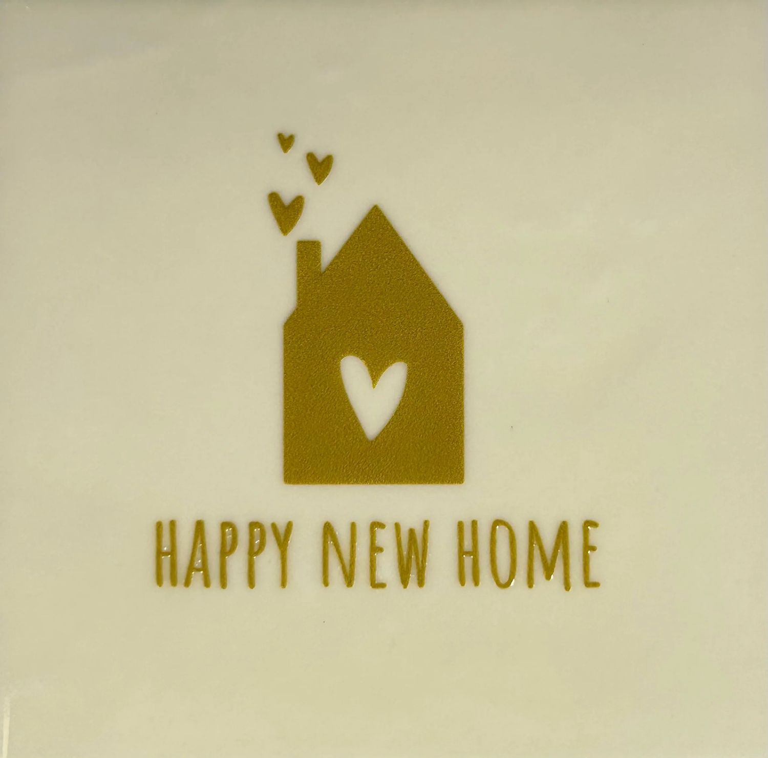 Tegel - &#39;happy new home&#39; creme/goud