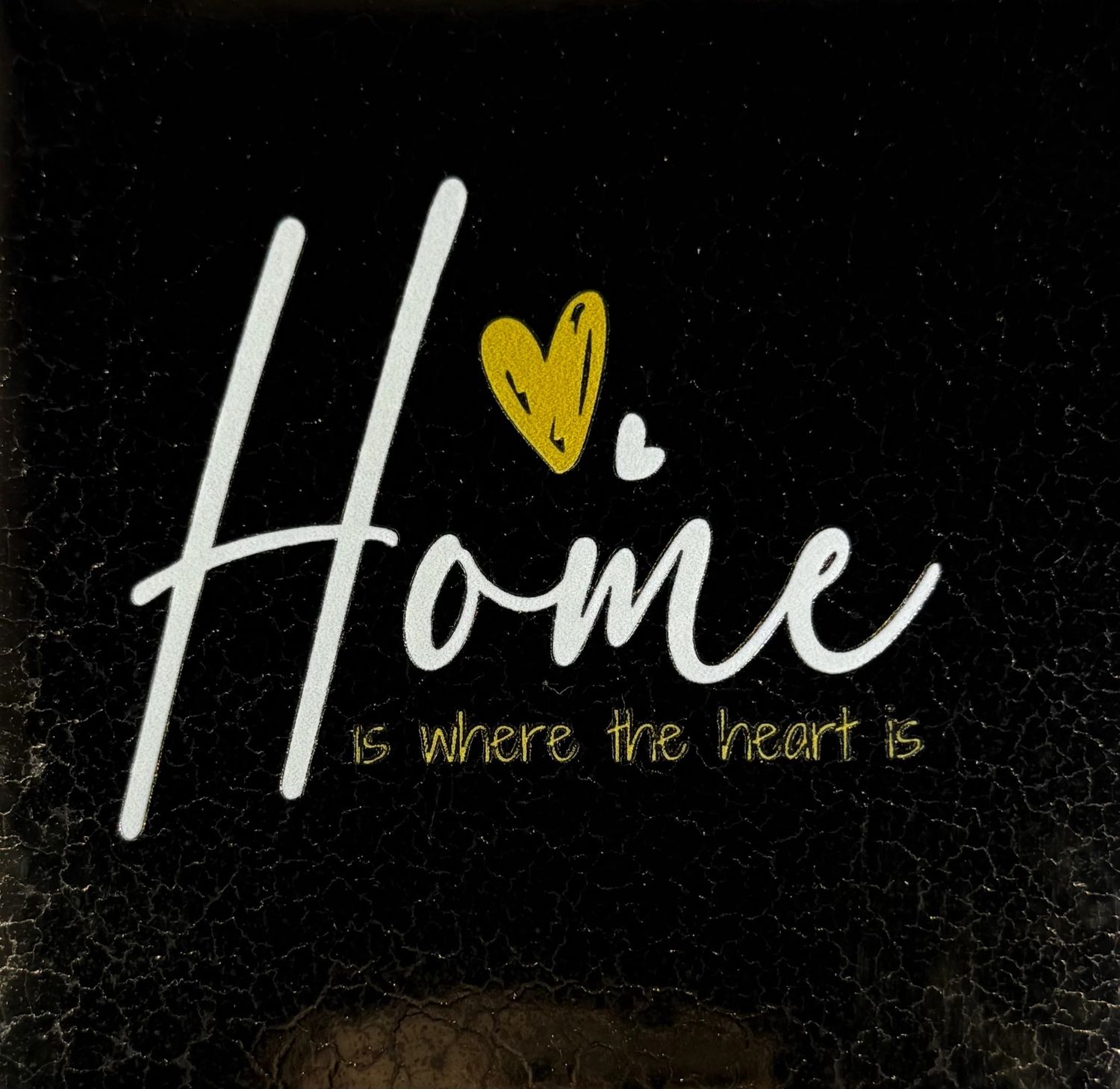 Tegel - &#39;home is where the heart is&#39; goud/creme