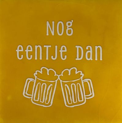 Tegel - 'nog 1-tje dan' geel/creme