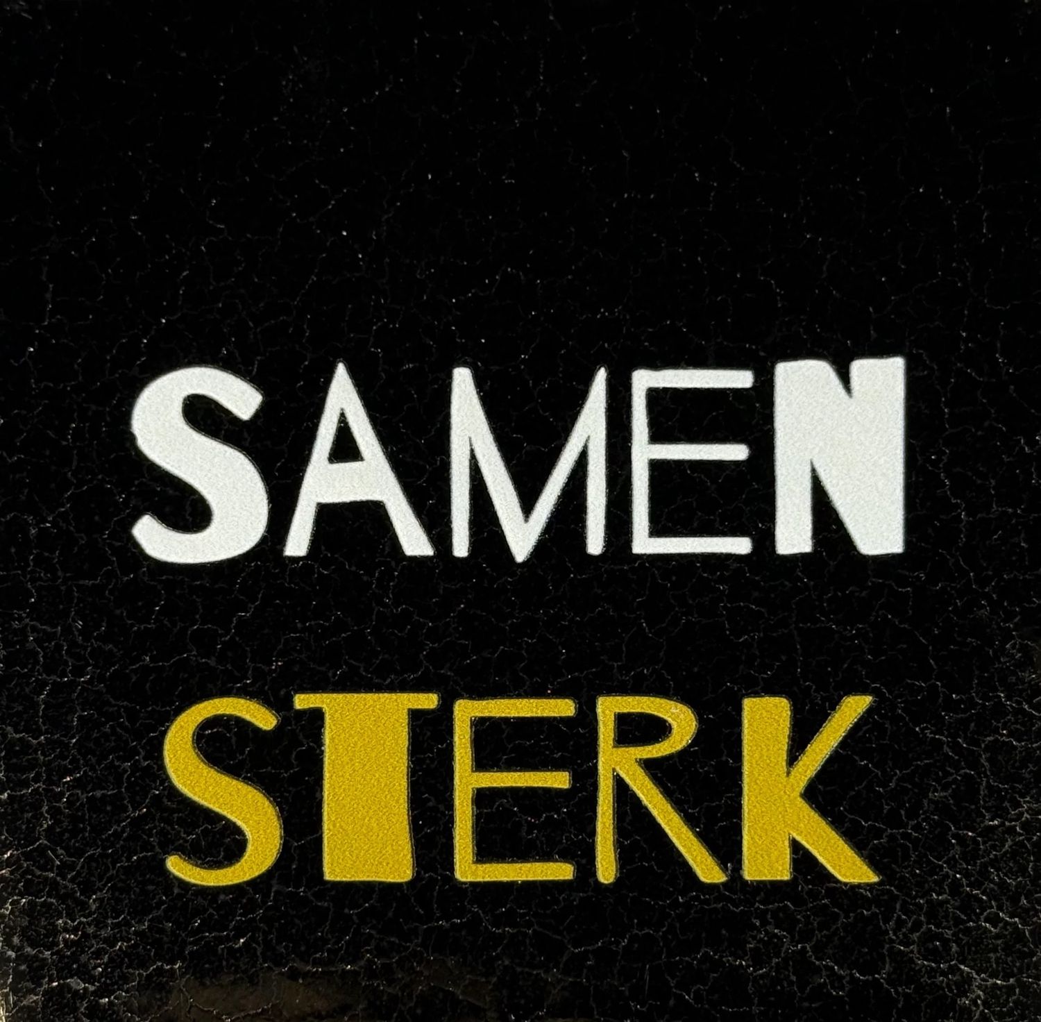 Tegel - &#39;samen sterk&#39; goud/creme