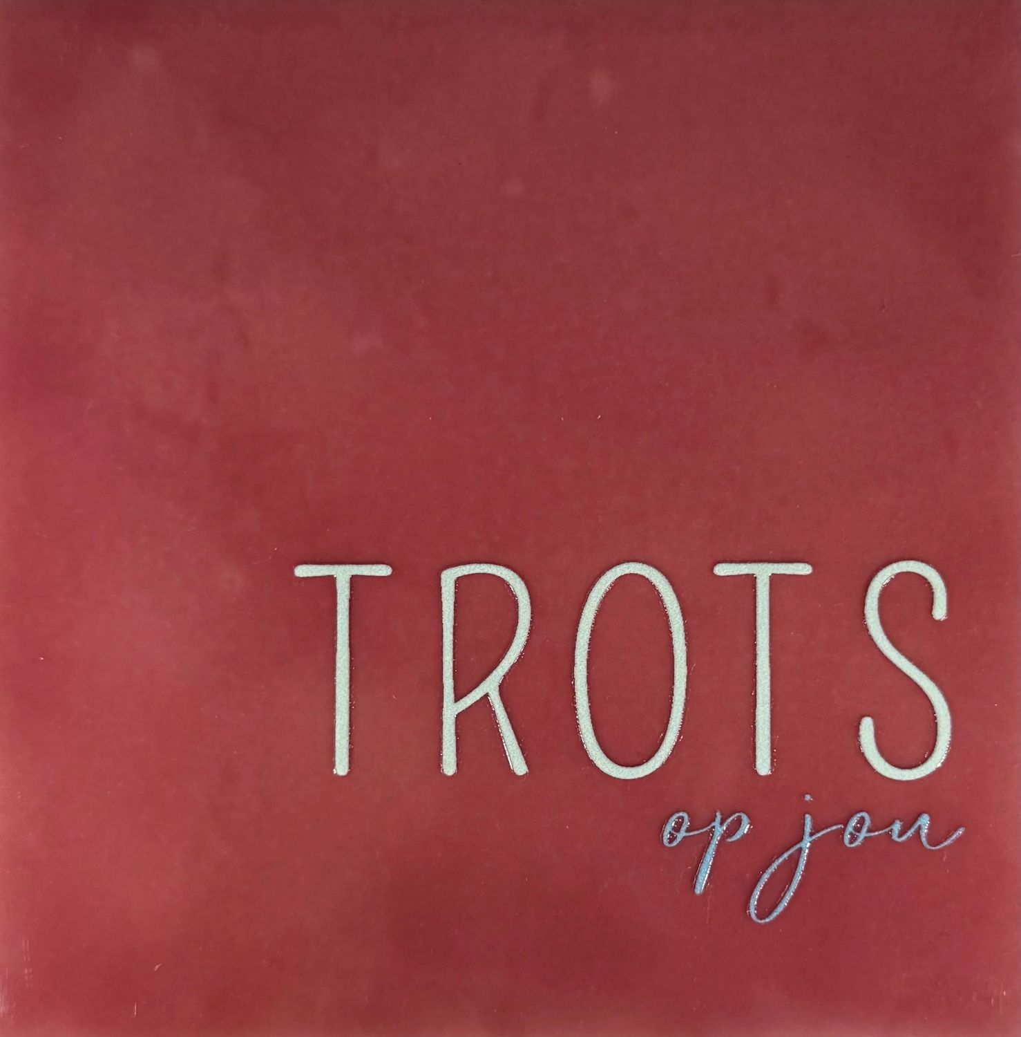 Tegel - &#39;trots op jou&#39; roze/lichtgroen