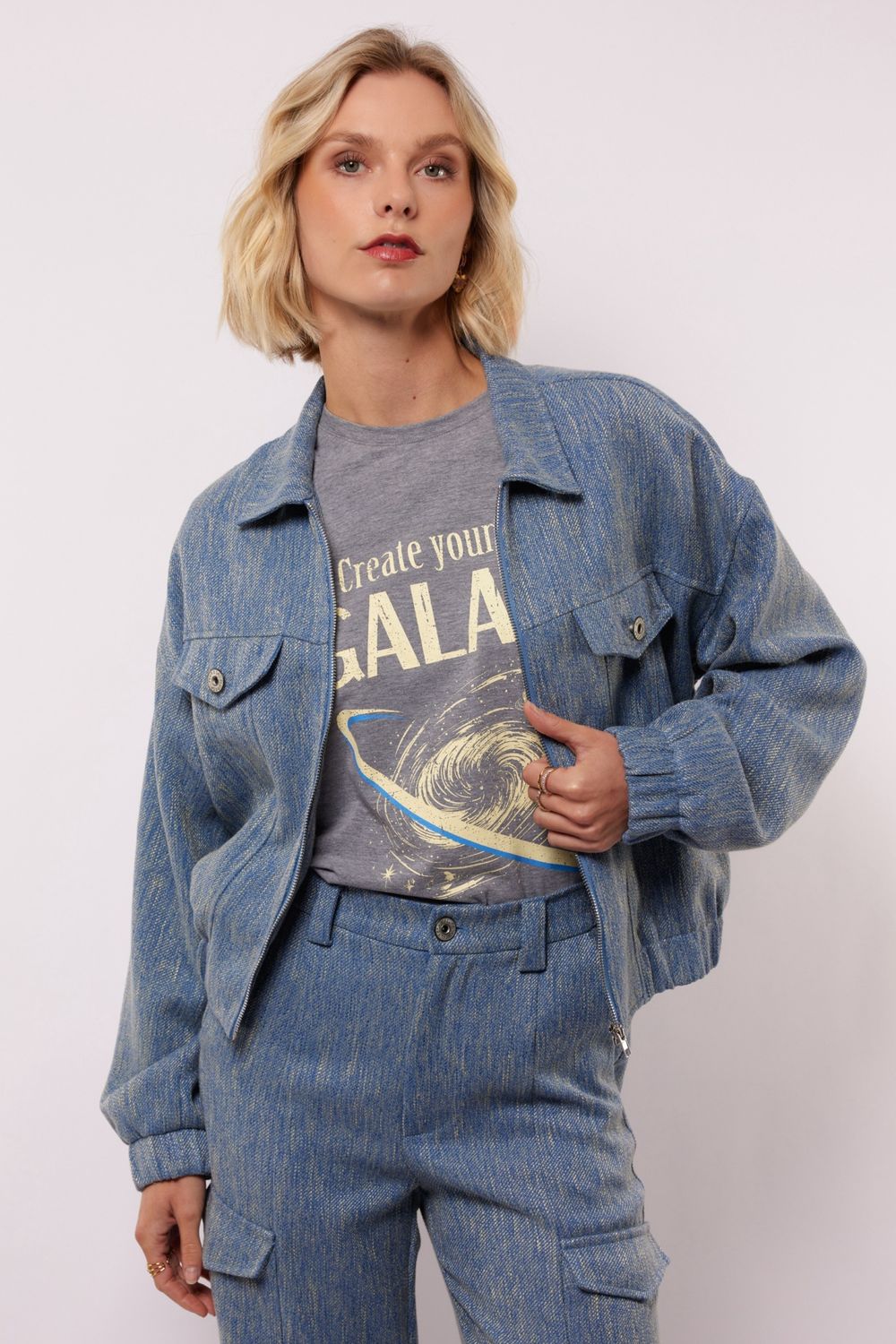 Jacket Fleur - crisp blue