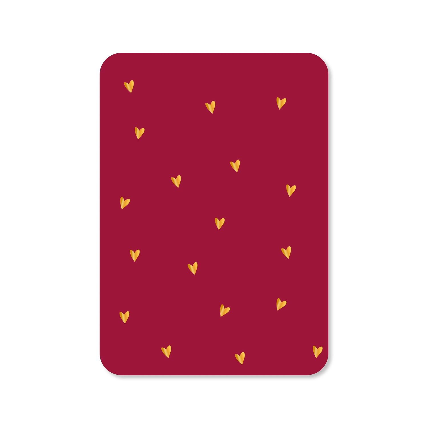 Kaart Hartjes rood (met goudfolie)
