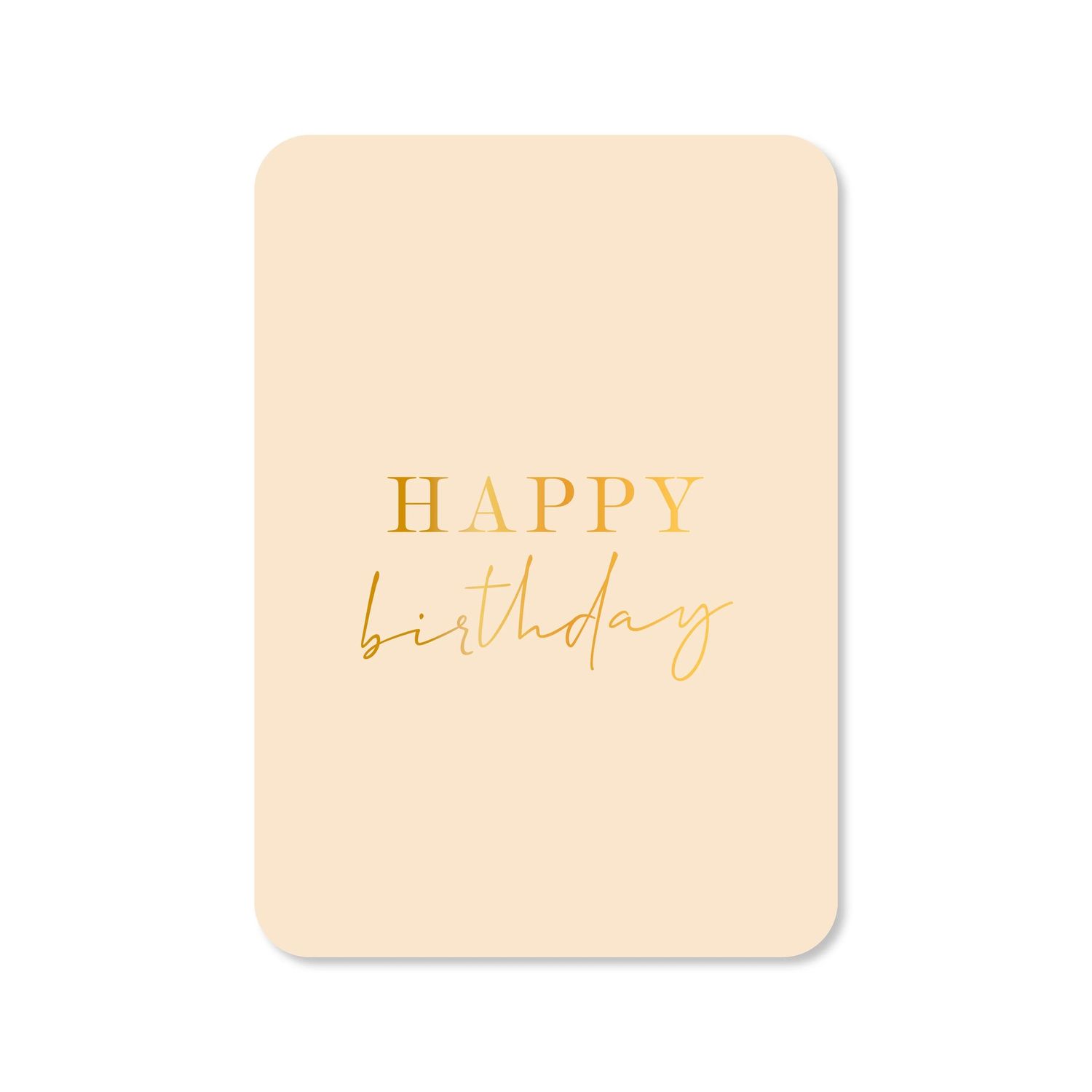 Kaart Happy birthday - (met goudfolie)