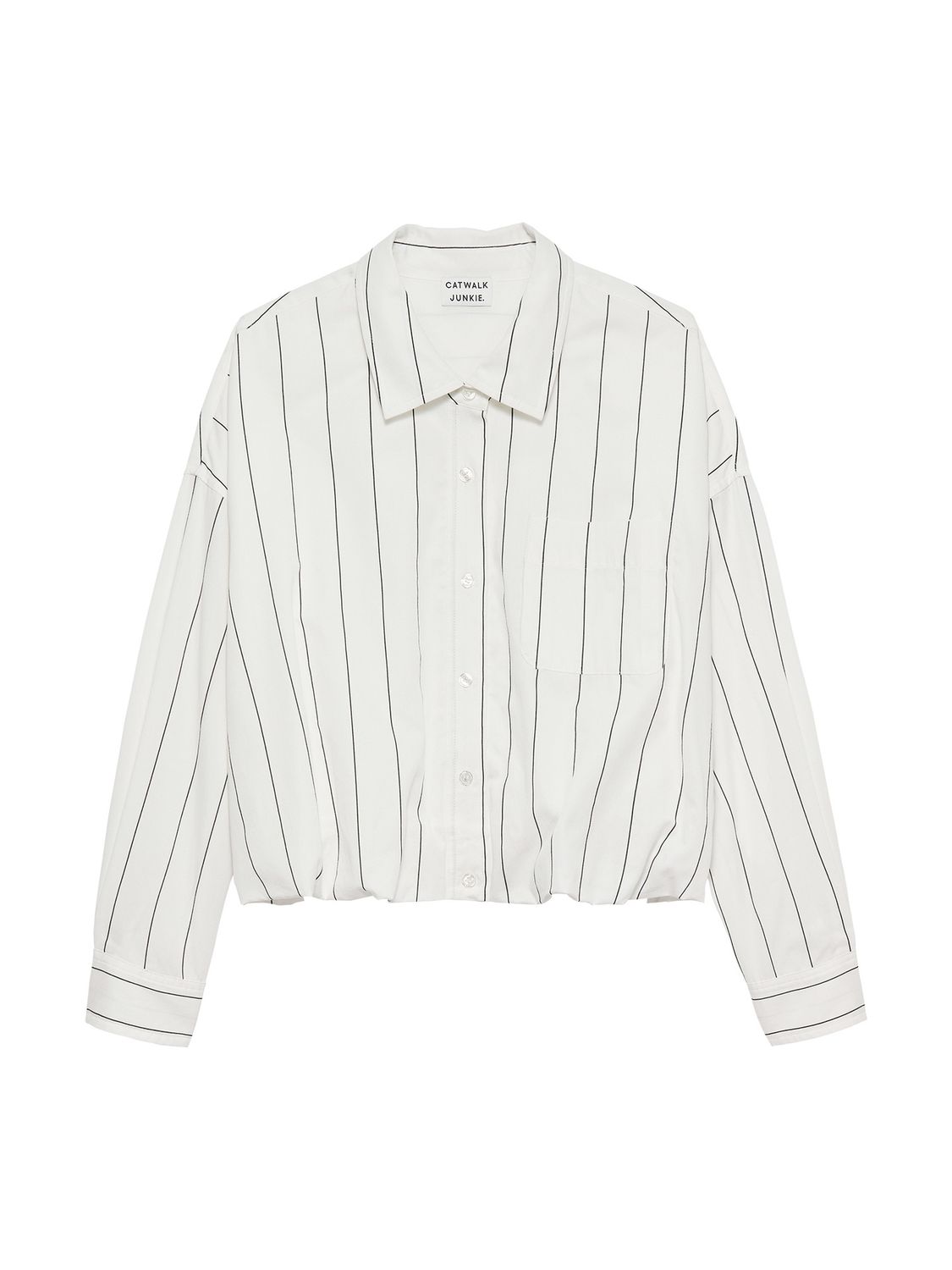 Tuck in blouse - white &amp; black stripe