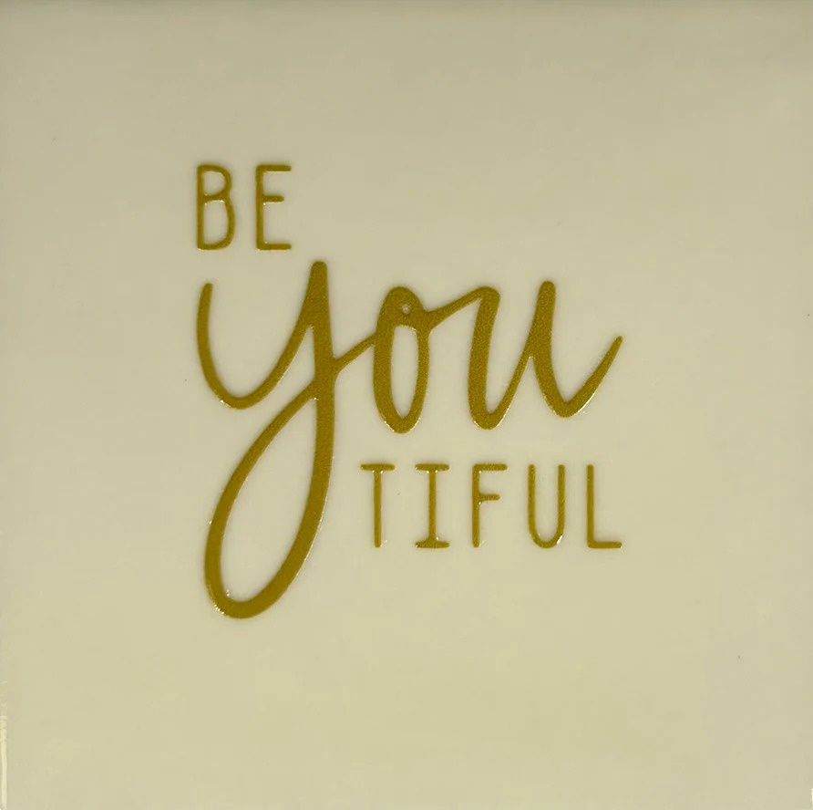 Tegel - &#39;beYOUtiful&#39; creme/goud