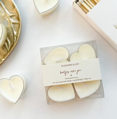 Waxinehartjes crème - Hartjes voor jou