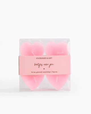 Waxinehartjes roze - Hartjes voor jou