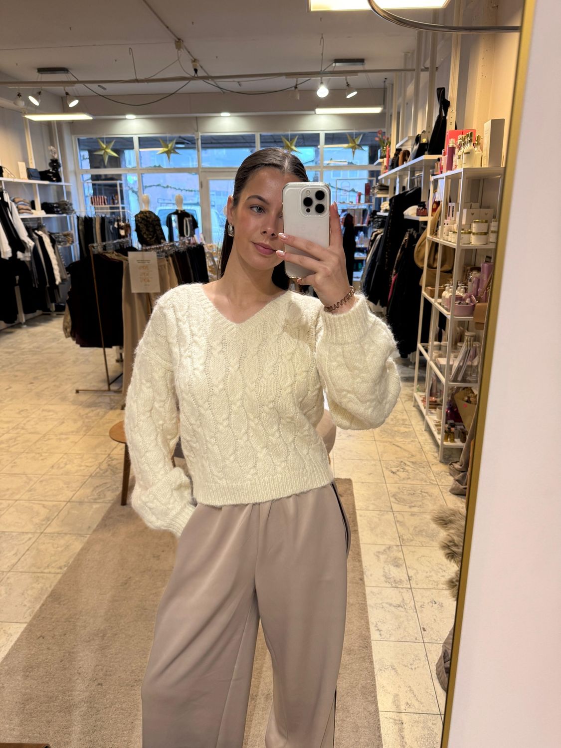 Knitted trui Jessie - ecru