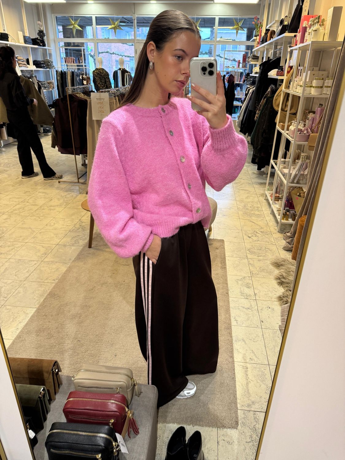 Sporty Spice Pants - brown / pink stripes