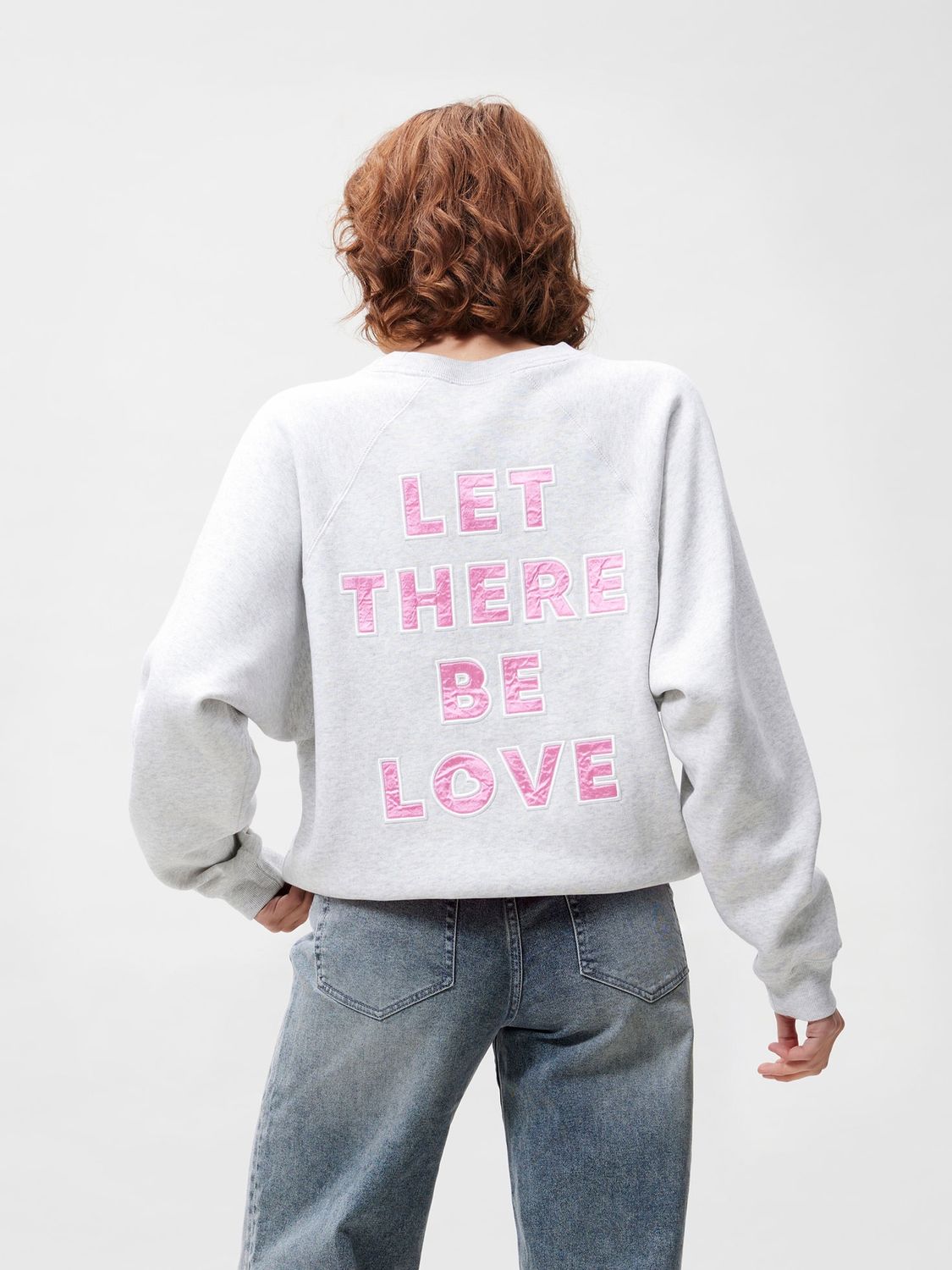 Graphic sweater - 'Let There Be Love' Pink
