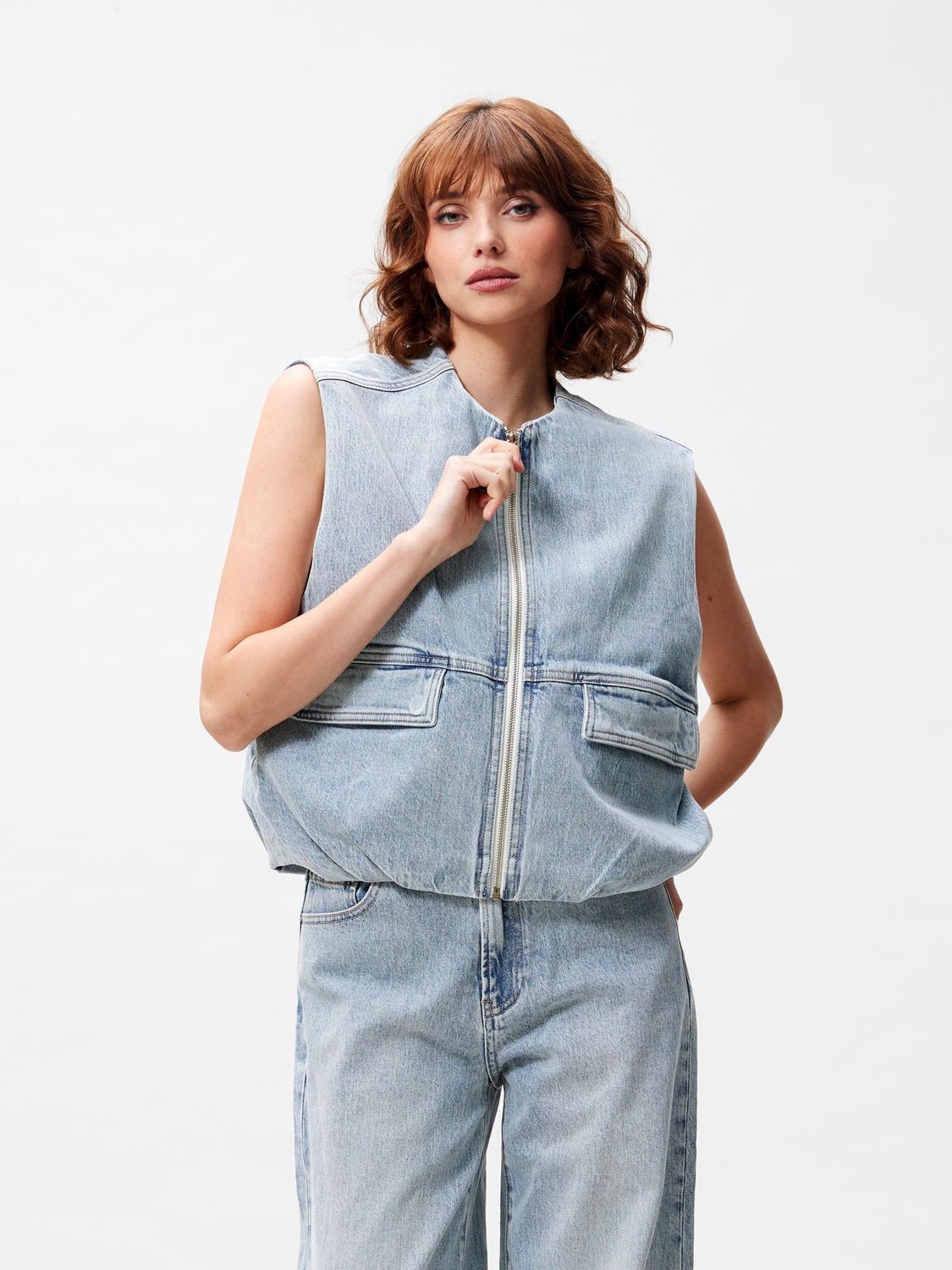 Denim bodywarmer - Light Blue