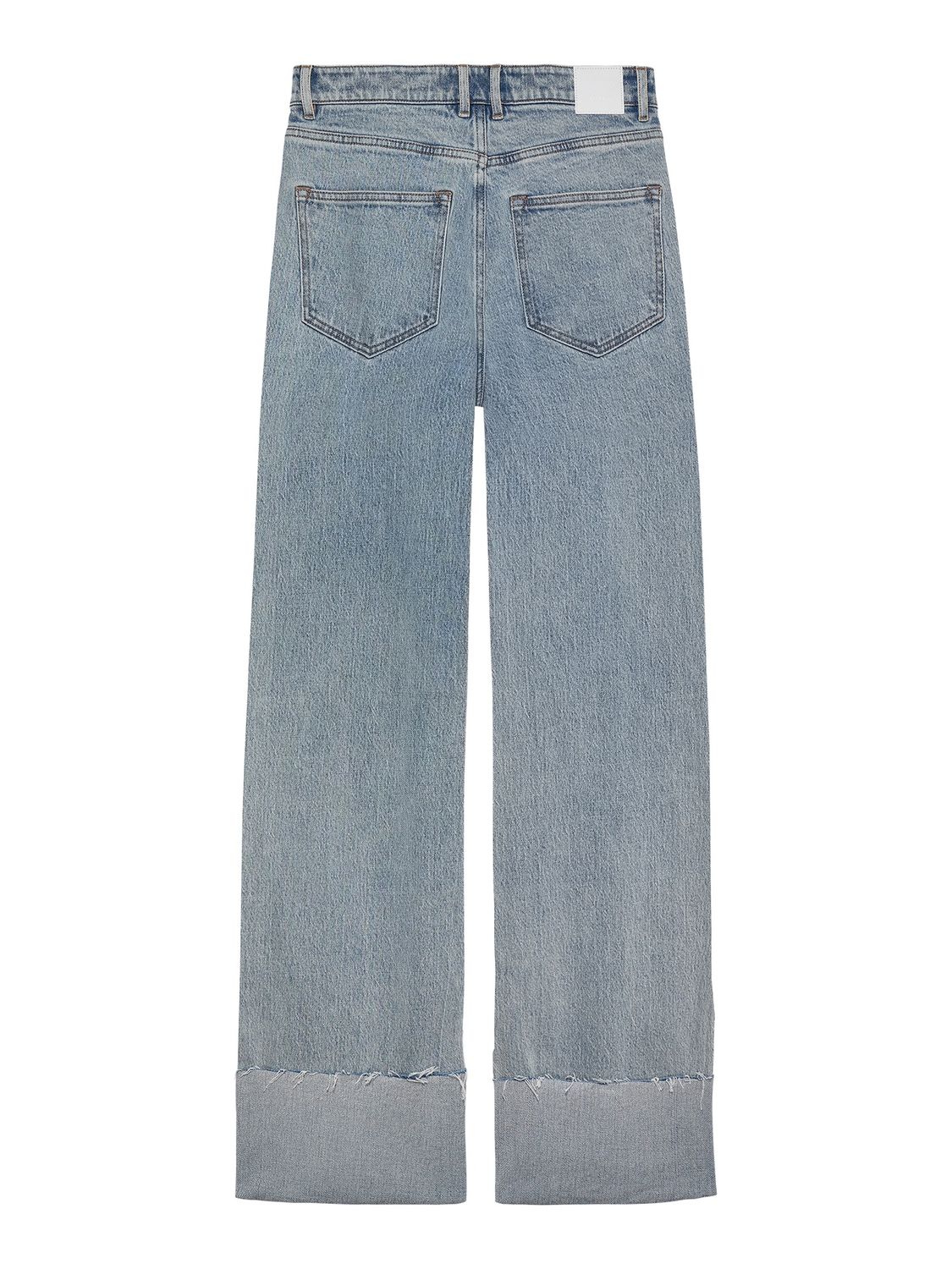 Loose fit jeans with fold - Light Blue