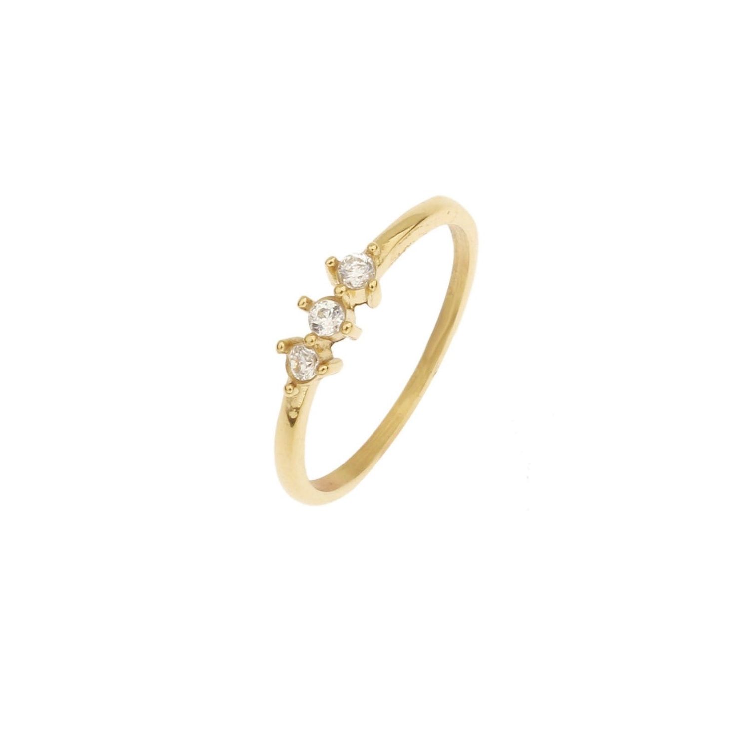 Ring minimalistisch triple stones - maat 18
