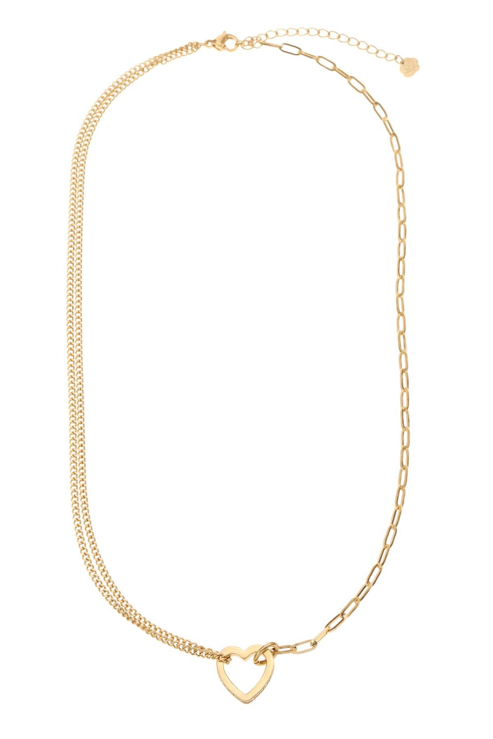 Ketting hart met strass steentjes