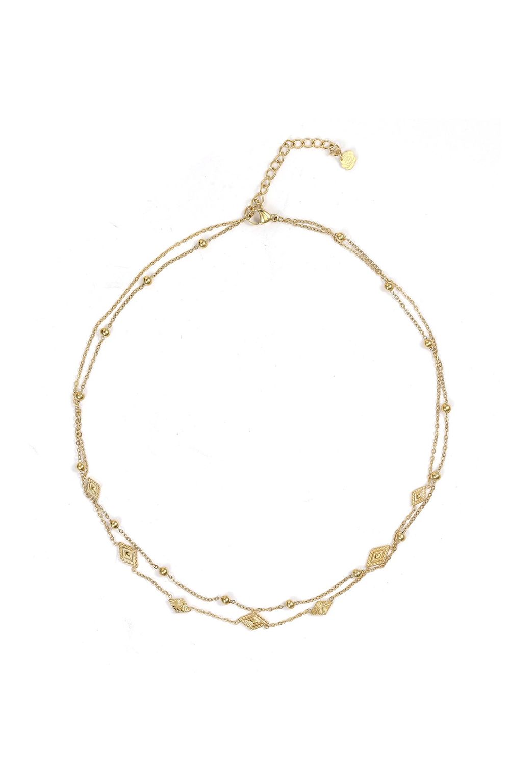 Ketting 2-laags Ruit &amp; Bolletjes