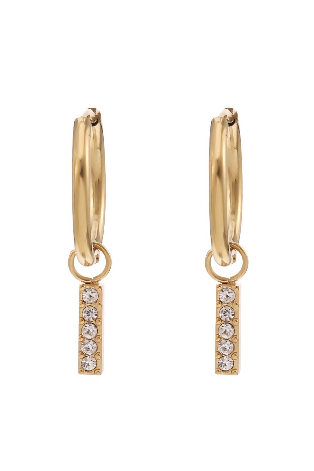 Oorringen met staafje &amp; zirkonia