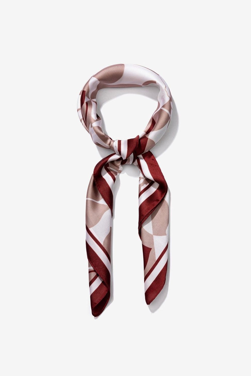 Sjaal satijn look Molly - bordeaux / roze / beige