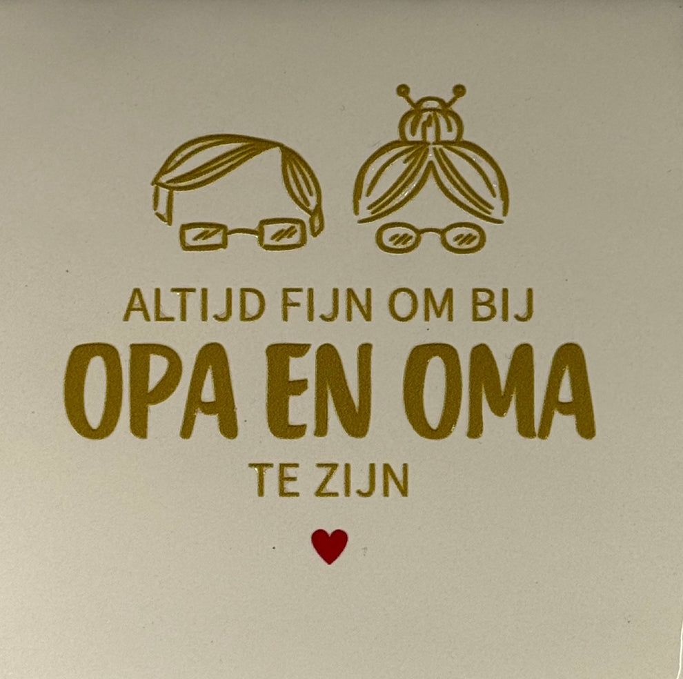 Tegel - 'altijd fijn om bij opa en oma te zijn' creme/goud