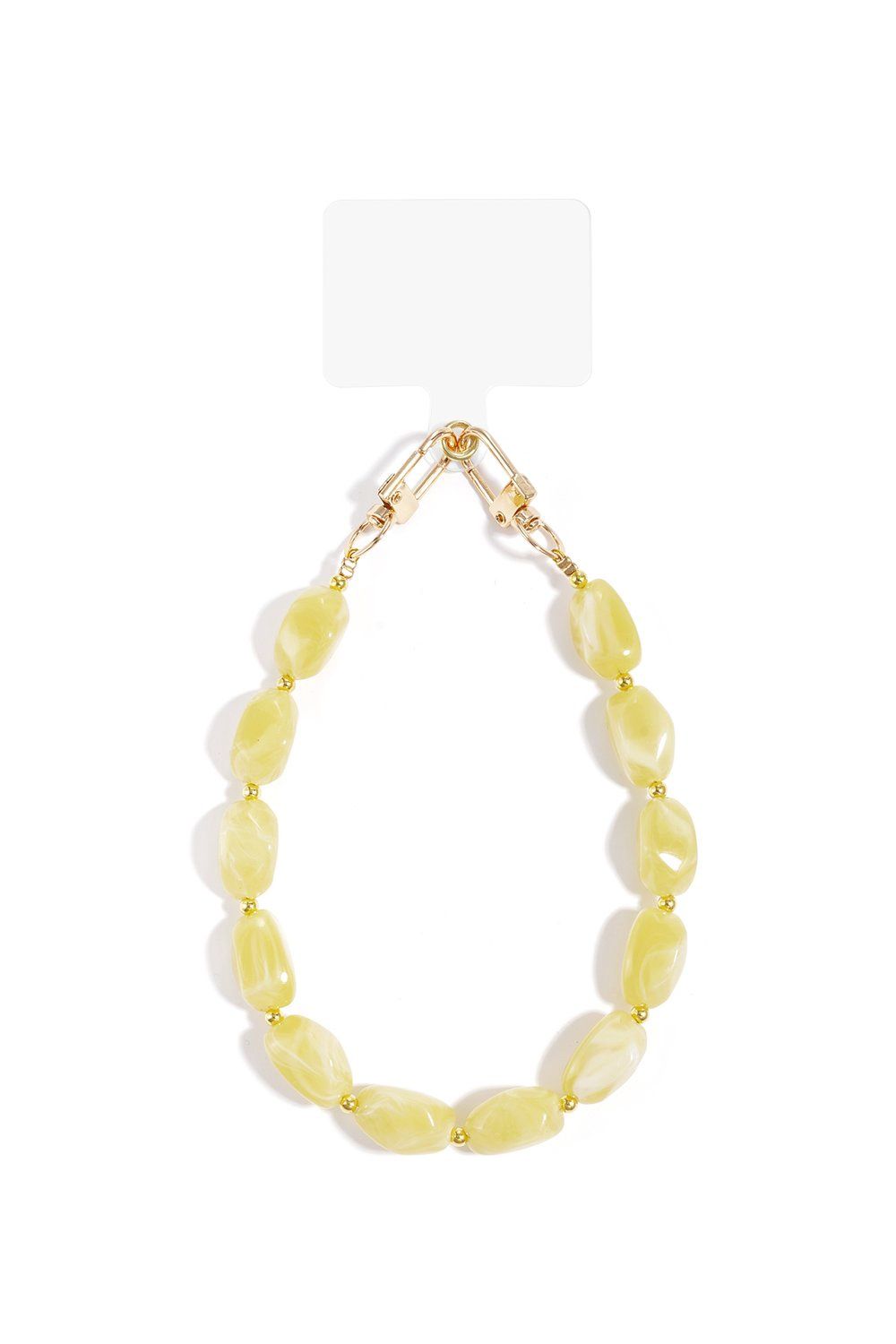 Telefoonkoord kralen - geel